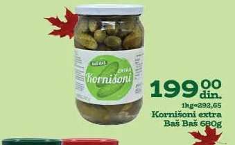 Kornišoni extra Baš Baš 680g