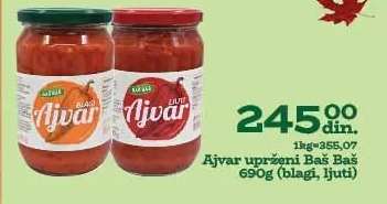 Ajvar uprženi Baš Baš 690g (blagi, ljuti)