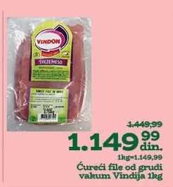 Ćureći file od grudi vakum Vindija 1kg