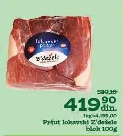 Pršut lokavski Z'dežele blok 100g