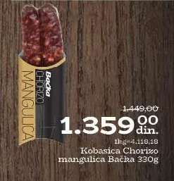 Kobasica chorizo mangulica backa 330g