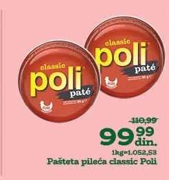 Pašteta pileća classic Poli