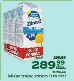 Mleko trajno zdravo 1l tb 3x1l