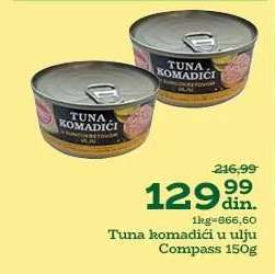 Tuna komadići u ulju Compass 150g