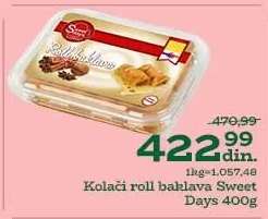 Kolači roll baklava Sweet days 400g
