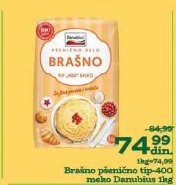 Brašno pšenično tip-400 meko Danubius 1kg