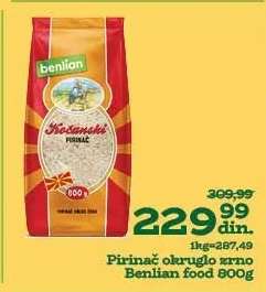 Pirinac okruglo zrno Benlian food 800g