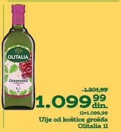 Ulje od koštice grožđa Olitalia 1l