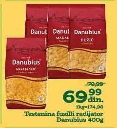 Testenina fusilli radijator Danubius 400g