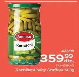 Kornišoni baby Amfissa 680g