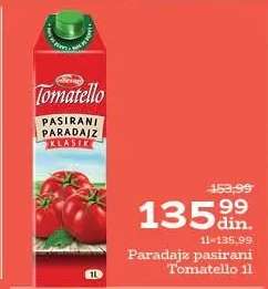 Paradajz pasirani Tomatello 1l