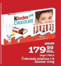 Čokolada mlečna t-8 Kinder
