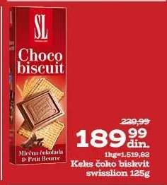 Keks čoko biskvit swisslion 125g