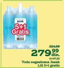 Voda negazirana Jazak 1,5l 5+1 gratis