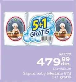 Sapun baby Merima 87g 5+1 gratis