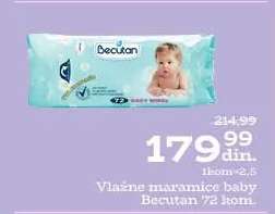 Vlažne maramice baby Becutan 72 kom.