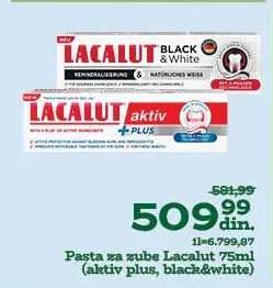 Pasta za zube Lacalut 75ml (aktiv plus, black&white)