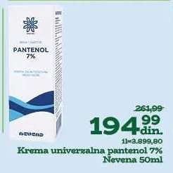 Krema univerzalna Pantenol 7% Nevena 50ml