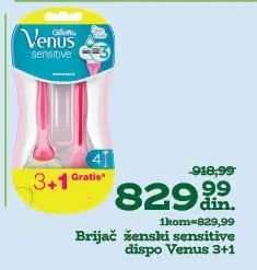 Brijač ženski sensitive dispo Venus 3+1