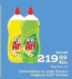 Deterdžent za sudove fresh i original ARF 900ml
