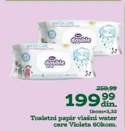 Toaletni papir vlažni water care Violeta 60kom.