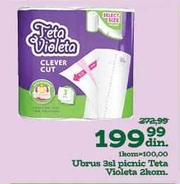 Ubrus 3sl picnic Teta Violeta 2kom.