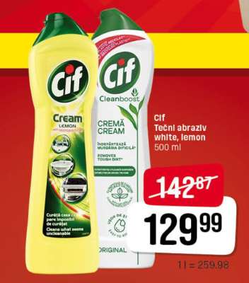 Cif Tečni abraziv white, lemon