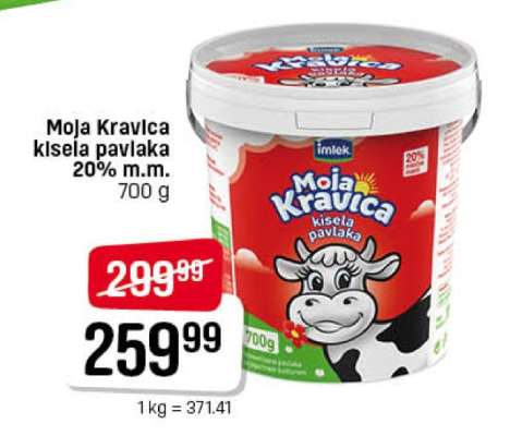 Moja Kravica kisela pavlaka 20% m.m.