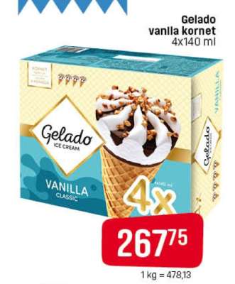 Gelado vanilla kornet