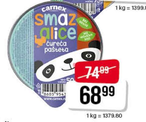 Carnex Smazalice Ćureća Pašteta