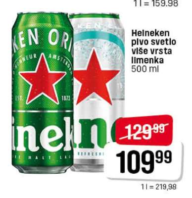 Heineken pivo svetlo više vrsta limenka
