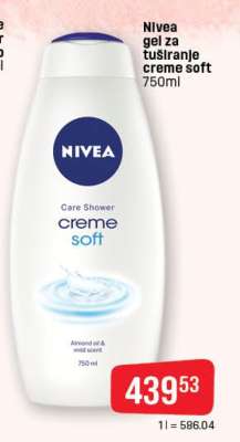 Nivea gel za tuširanje creme soft 750ml