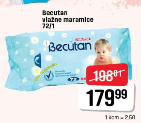 BECUTAN Vlažne maramice 72/1.