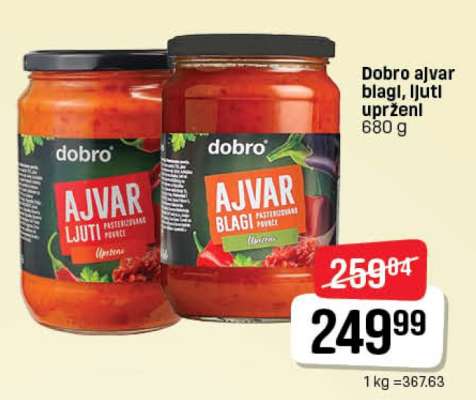 Dobro ajvar blagi, ljuti uprženi