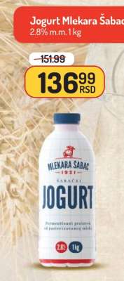 Jogurt mlekara Sabac