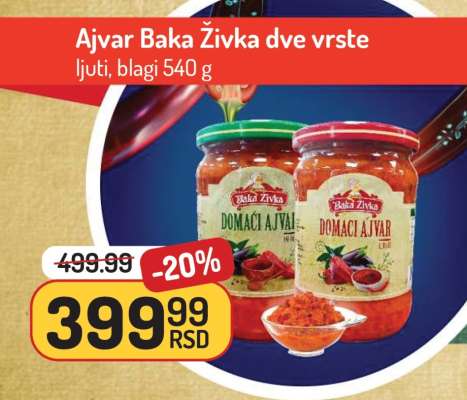 Ajvar Baka Živka dve vrste