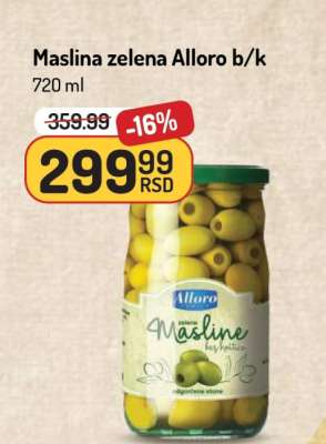 Maslina zelena Alloro b/k