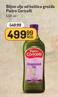 Biljno ulje od koštica grožđa Pietro Coricelli