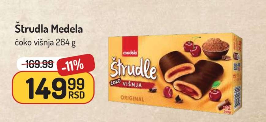Štrudla Medela čoko višnja 264 g