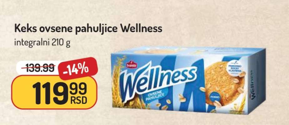 Keks ovsene pahuljice Wellness