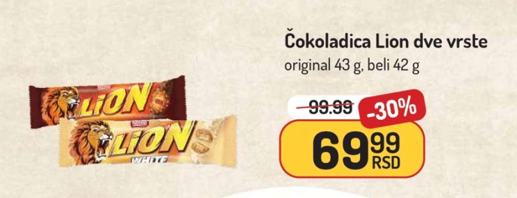 Čokoladica Lion dve vrste