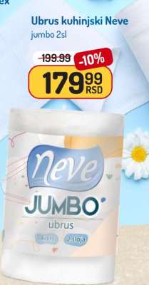 Ubrus kuhinjski Neve jumbo 2sl