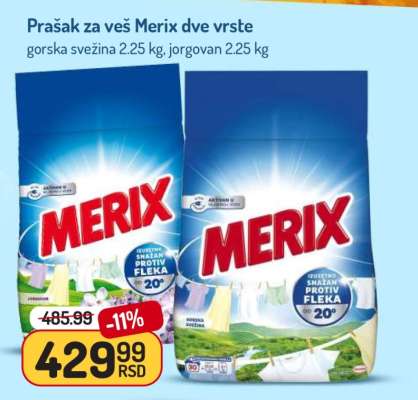 Prašak za veš Merix dve vrste