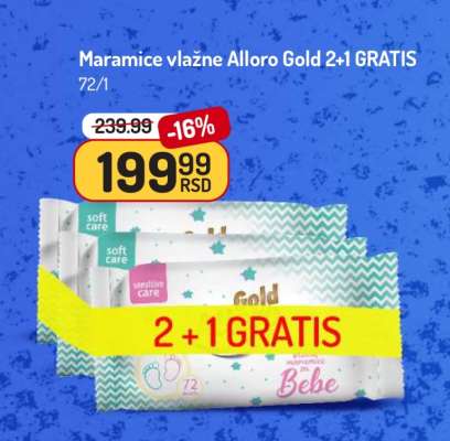 Maramice vlažne Alloro Gold 2+1 GRATIS