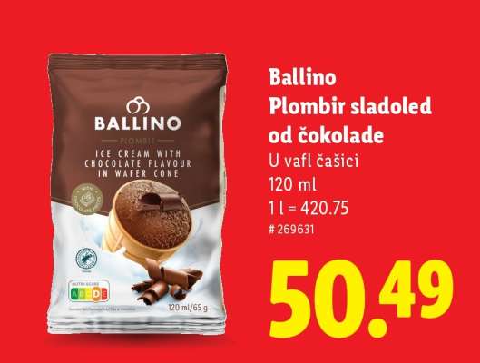 Ballino Plombir sladoled od čokolade