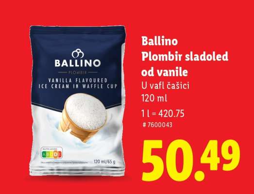 Ballino Plombir sladoled od vanile
