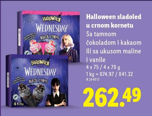 Halloween sladoled u crnom kornetu