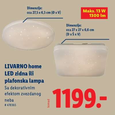 Livarno Home LED zidna ili plafonska lampa