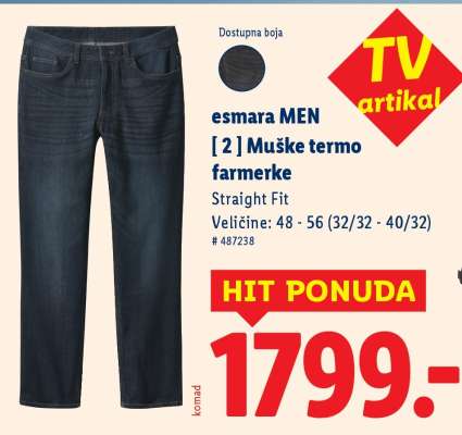 esMara MEN Muške termo farmerke