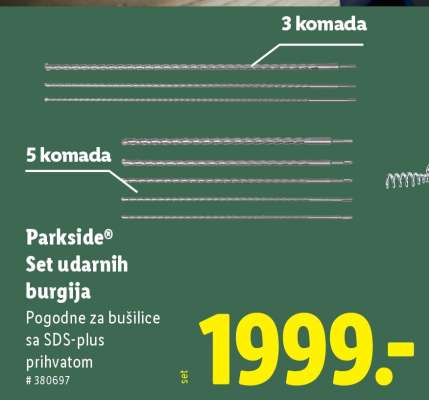 Parkside Set udarnih burgija